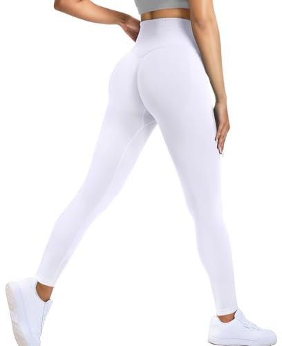 Zhiaek Scrunch Butt Sport Leggings Damen High Waist Sportleggins Blickdicht Seamless Yoga Hose Po Push Up Sporthose Lang Laufhose Dehnbar Gym Fitness Workout Pants
