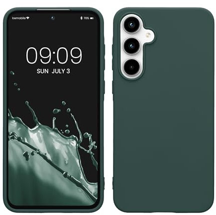 kwmobile Hülle kompatibel mit Samsung Galaxy A55 5G Hülle - weiches TPU Silikon Case - Cover geeignet für kabelloses Laden - Blaugrün