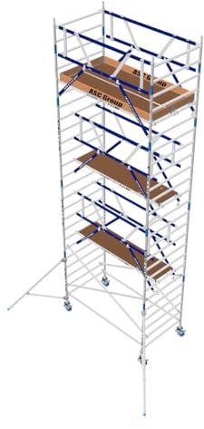 ASC Rollgerüst 135 AGS, Arbeitshöhe 8,3 m 3.05 m Holz - Leitergerüst - fahrbares Gerüst - Alu Gerüst fahrbar - Gerüst Alu