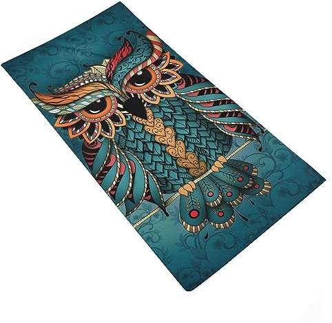 Serviette De Plage, Hibou Ethnique Serviette Doux Serviette De Voyage Microfibre Serviettes De Toilette pour Bain Hommes Maison 80X130Cm