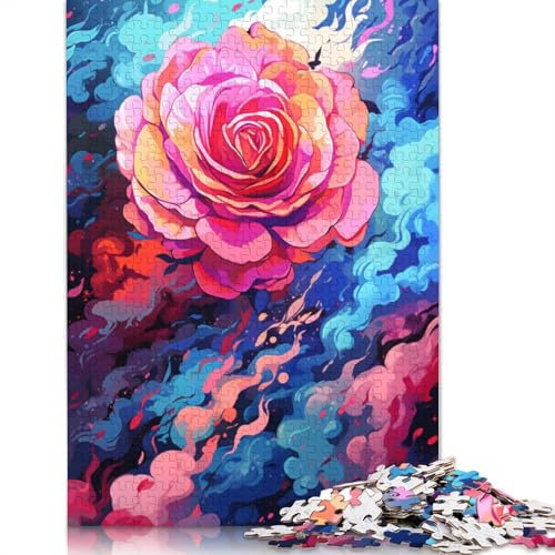 1000 Piece Puzzle Art Rose Puzzle for Adults Wooden Jigsaw Puzzles Puzzle Hands-on Game 75x50cm