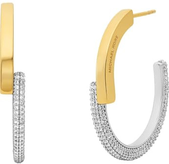 Michael Kors 89198846 Women's Creole Earrings 925 Silver Zirconia One Size