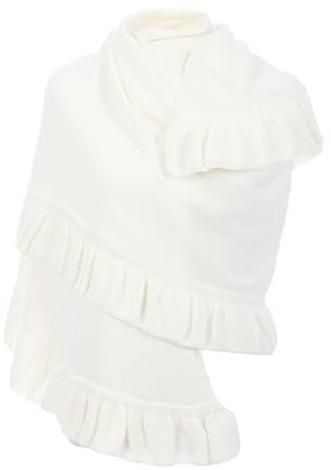 MAPIMANIA - Wintermantel Damen elegant aus Wollmischung cremefarben, Schal Made in Italy, Warme Mantel für Herbst und Winter