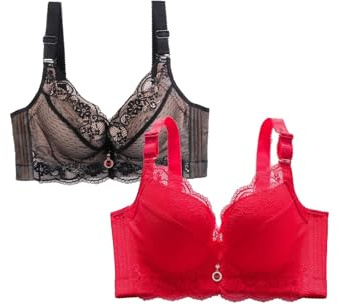 FJKVAVF BHS für Damen ohne Bügel Übergröße Spitzen-BH Damen BHS Sexy Günstiger BH Grosse Grössen Ohne Bügel Sport BH Mit Reißverschluss Bügel BH Ungefüttert Der Bequemste BH Der Welt