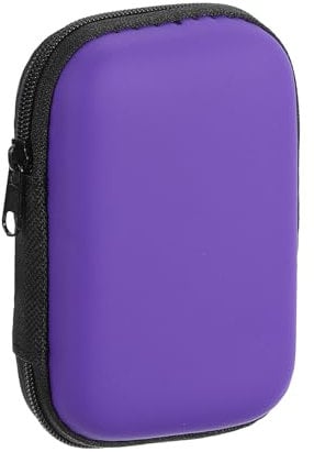 sourcing map Earbuds Cases, Wired Earphone Case Holder, EVA Ear Buds Case Zipper Organizer Small with Mesh Pocket for USB Cable, Earphones, Purple
