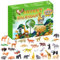 Waldtieren Adventskalender 2024 für Kinder Mädchen Dschungeltierfiguren Spielzeug Adventskalender 2024 24-teilig Weihnachts Countdown Zootiere Giraffe Elefant Tiger Gorilla