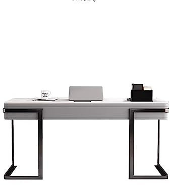 Mesa Para Ordenador Mesa de PC de dormitorio minimalista moderno de estilo de lujo, escritorio de losa de roca brillante, escritorio de PC for el hogar de diseñador minimalista mesa de escritorio(120*