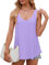 Decorie Canotta Donna Estiva Top Donna Elegante Casual Canottiera Donna Estiva Camicette Maglietta (Viola,M)