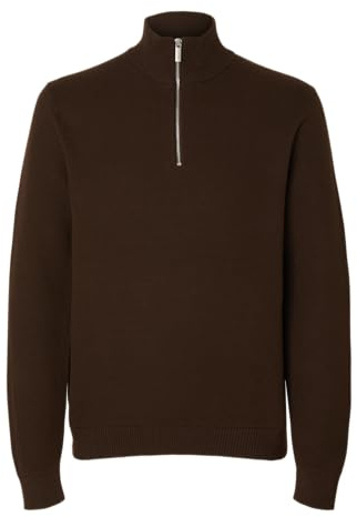 Selected Homme Herren Slhdane Ls Knit Structure Half Zip Noos Strickpullover (1er Pack)