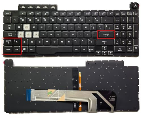 XINDIKBHUB UK with Backlit Laptop Keyboard For ASUS TUF Gaming F15 FA506 FX506 FX506U FX506II FX506IH FX506LI FA506Q FX506L FA506U F17 FX706 FA706 FX706LI -UK Layout