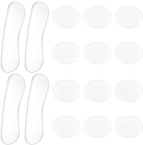 16 x Trommel-Gel-Pads Trommeldämpfer Moon Gel für Trommeln Silikon Drum Dämpfer Gel Pads Klar Drum Schalldämpfer Oval und Lange Streifen Drum Schalldämpfer Pads Weiche Trommeldämpfer Drum Dots für