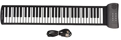 Manuelles Klavier mit 61 Tasten, Elektrisches Roll-Up-Klavier mit 4D-Stereo-Sound Zum Unterrichten und Üben (PM61)