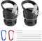 Vyanveo 2 Pièces Bouchon Gourde Isotherme avec Couvercle de Paille de Remplacement pour Bouteille d'Eau Noir Couvercle à Paille Rechange Compatible avec Plupart Bouteilles D'eau