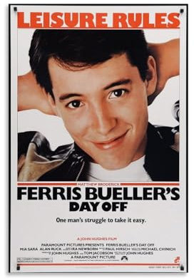 HUEAEHAHE Ferris Bueller's Day Off Filmposter Raumdekoration, Leinwandposter, ästhetischer Poster, Druck, Wandkunst, Dekor-Poster, 30 x 45 cm, ungerahmt, 1