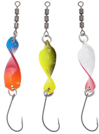 LT Easiyl 3 Pezzi Cucchiaino Rotante Ad Alta Azione 18x7mm Lunghezza 70mm Per Pesca in Acqua Dolce di Trote Cavedani e Persici