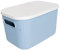 Ribelli Aufbewahrungsboxen mit Deckel, Stapelbare Boxen Aufbewahrung, Kisten Aufbewahrung mit Griffe, Kunststoff Aufbewahrungsboxen für Schlafzimmer, Schrank, Büro, Küche, 6l, Blau