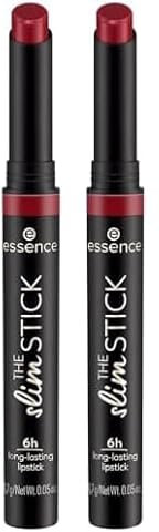 essence The Slim Stick n. 107 - Rossetto, colore rosso, lunga durata, nutriente, effetto immediato, colori intensi, opaco, vegano, senza profumo, senza alcool, senza parabeni, 1 confezione da 2,7 g
