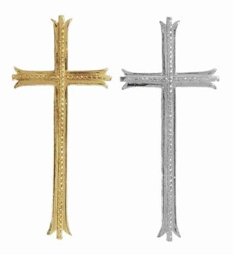 INNA-Glas Wachsverzierung Kreuz LESJA, Silber, 10,5x4,5cm - Wachsornament