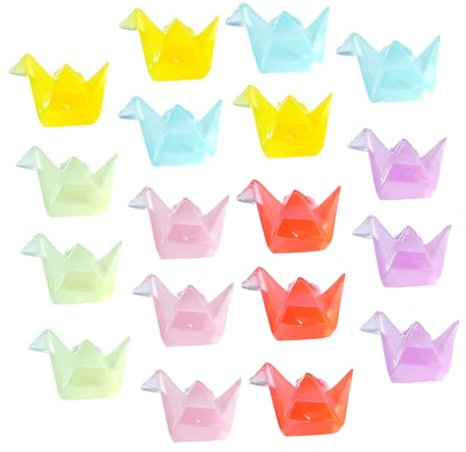 Yardenfun 18 Leuchtende Mini-Origami- -Ornamente Aus Kunstharz, Die Im Dunkeln Leuchten, Miniatur-kunstharzfiguren, Feengarten-zubehör Für Aquarium, Landschaft, Bonsai, DIY