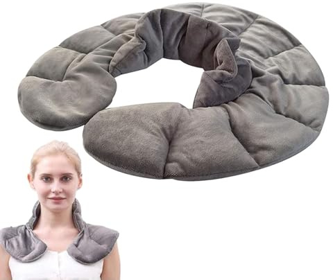 Coussin chauffant non électrique – Compresse chaude pour micro-ondes, coussin chauffant réutilisable en grains de lin, plus humide |, outil de confort pour le dos, le cou