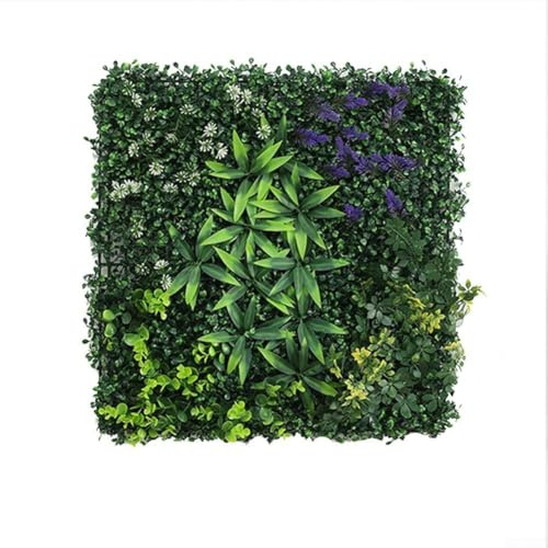 Gazon artificiel carré 50 x 50 cm en plastique pour décoration murale de maison, jardin, toile de fond en faux gazon réaliste pour aménagement paysager intérieur et extérieur (Stlye H)