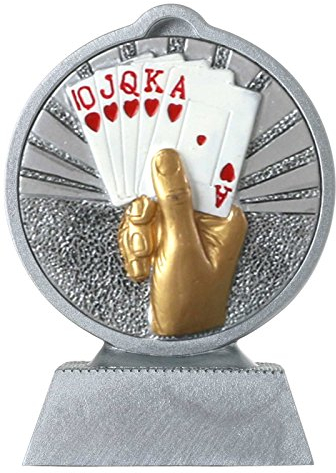 pokalspezialist Pokal mit 3D Motiv Skat Poker Karten Serie Ronny 10,5 cm hoch