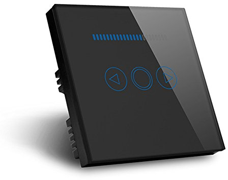 Led Touch Dimmer Switch 500W Crystal Panel Wall Controller Switch for Led Dimmer Lamp (Black)
