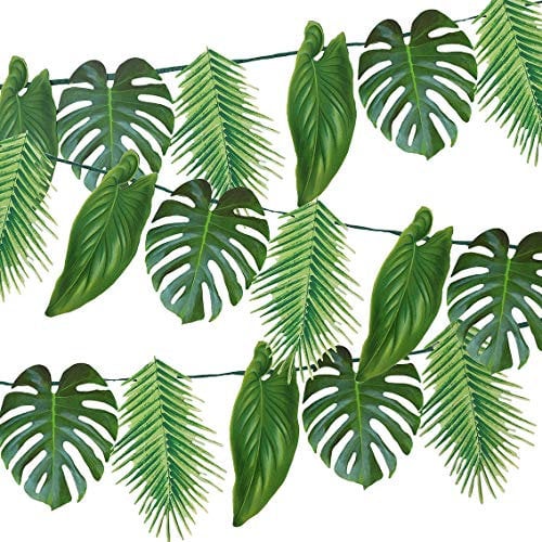 Talking Tables Palmblätter Girlande Grün Safari, Hawaii Gartenparty Sommerparty Deko |Wiederverwendbare Sommer, Luau, Dschungel Geburtstag Dekoration | Papier-2.6m, Tropische Palmengirlande 1,5