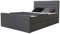 Homestyle4u 1915, Polsterbett 140x200 mit Bettkasten Grau Bettgestell mit Lattenrost Rückenlehne Bett 4 Schubladen Anthrazit