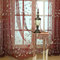 Lsimeru Schmetterling Vorhang Transparent Kräuselband Vintage Romantisch Blumenmuster Voile Vorhänge Gardinen Durchsichtig Schlafzimmer Wohnzimmer Dekoschal,2er Set 140x225