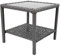 C-Hopetree Small Outdoor Coffee Side End Table for Outside Patio Storage, Gray All Weather Wicker with Glass Top, Square