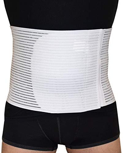 BODYPERFECT Postpartale Bauchband nach der Operation - Unisex-Linderung von Rückenschmerzen - Rückenstütze des Bauchbandbinders - Einstellbare Verschlusshöhe 24 cm (Weiß H24, L)