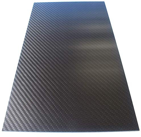 BAIWANLIN 3K Kohlefaser Platte Karbon Carbonfaserplatten Laminatplatte Schwarz Hoher Härte Twill Matt für Drohnenrahmen Dicke:1.0mm,100mm*200mm