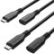 Fasgear USB-C-Verlängerungskabel: 10 Gbit/s USB-C 3.1 Typ-C-Verlängerungskabel, Stecker auf Buchse, 4K-Videoausgang, kompatibel für Thunderbolt 3 | Mac-Book Pro | USB-C-Hub |PS VR2 (50cm, 2 Schwarz)