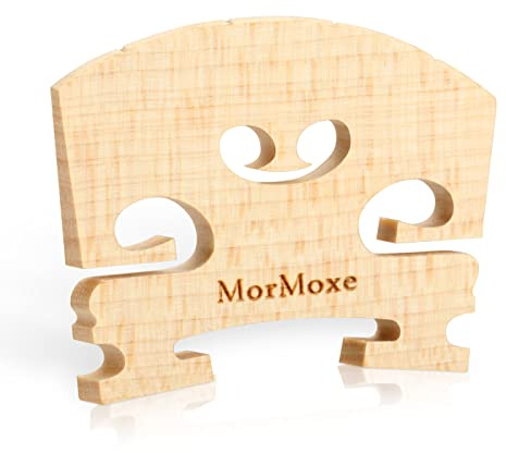 MorMoxe Violin Bridge 4/4 Full Size - Hand-Carved Maple, Direct Fit, Fully Adjusted String Slots and Feet