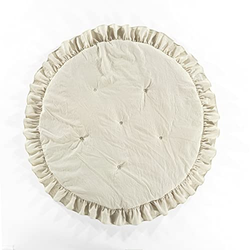 Lush Decor Baby Runde Rüschen-Spielmatte, 91,4 cm Durchmesser, neutral