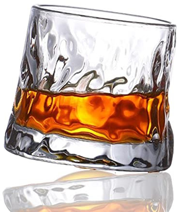 Tuzsocr Rotation à 360°Verres à Whiskey en Cristal,Verres Whisky Scotch,Verre à vin Rouge Fond sphérique pivotant,Verre Cristal sans plomb-180ml-Parfait la Maison,Les Restaurant,s Les Fêtes (Style 3)