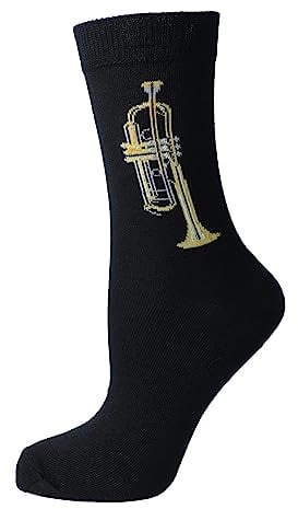 Musik-Socken mit eigenwebter Trompete, Blasmusik, 1 Paar (DE/NL/SE/PL, Numerisch, 43, 45, Regular, Regular)