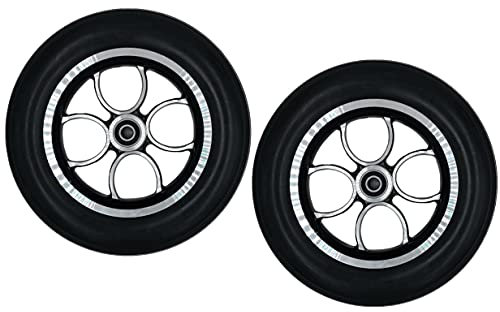 ANSNOW 10 Zoll Massive Schwarze Rollen, Rollstuhl-Vorderrad-Ersatzteile Für Elektrorollstühle, Rollatoren, Gehhilfen – 1 Paar