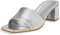 PIZZ ANNU Sandales Femme Été Talons Hauts Chic Mode Confort Mules Bout Ouvert Chaussures de Maison Plage Pantoufles Vacances Sandales Argent EU 38
