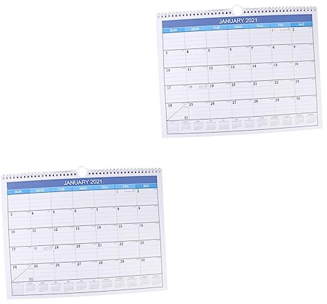 STOBOK 2 Stk Kalender Wandplaner 2021 Agenda 2021 Planer Täglich Memo Löschbar Papier Foto