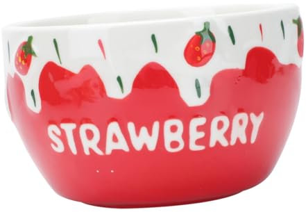 BREZO Ensemble de Bols à Fraises, Plat en céramique 1 pièce