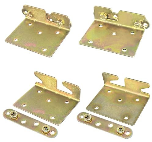 4 juegos de bisagras resistentes para rieles de cama abatible, tornillos para marco de cama