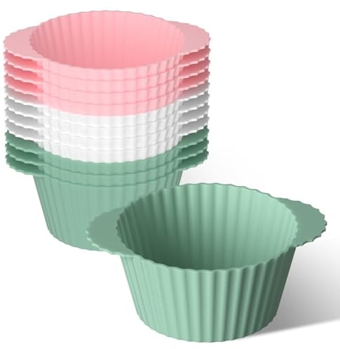 BREANIFULL 12 Pièces Moule à Gâteau en Silicone, Mini Moule pour Friteuse à Air, Micro-ondes et Accessoires de Cuisson