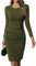 Missufe Freizeitkleid Bodycon Enges Figurbetontes Bleistiftkleid Damen Knielanges Kleider (Armeegrün, Mittel)