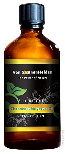 SONNENHELDEN Ätherisches Zitronen-Eukalyptusöl/Eukalyptus-Citriodoraöl 100ml •100% Naturrein. Duftöl und Aromaöl z.B. für Wellness, Entspannung, Raumduft, Öllampe, Diffuser, Sauna.