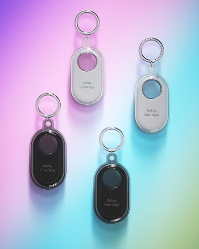 4 Pack Smart Tag 2 Hülle für Samsung Galaxy Smart Tag 2 mit Schlüsselring, TPU Wasserdicht, GPS Tracker Tags Halter, Verwendung für Kind, Schlüssel, Geldbörse, Hunde-Tracker-Tag, Gepäck, Haustiere (2