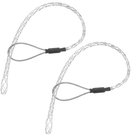 QUARKZMAN Ferrule per Tiracavi per Cavi 6-10mm Nero 26mm,0,08 Piedi Calza Tiracavi in Rete Filo Acciaio Zincato a Singola Testa Copertura Liscia,2pz