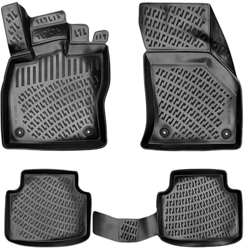 Rizline Passgenau 3D Fussmatten kompatibel mit Volkswagen Passat B9 ab 2024 Passgenau Fussmatten Auto Zubehör 1. Und 2. Reihe TPE Allwetter Geruchlos rutschfest Vorne und Hinten