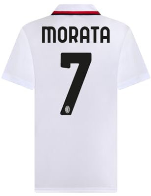 AC Milan Maillot de Football Stadium Replica Officiel, Morata 7, Blanc, XL Adult-Unisex